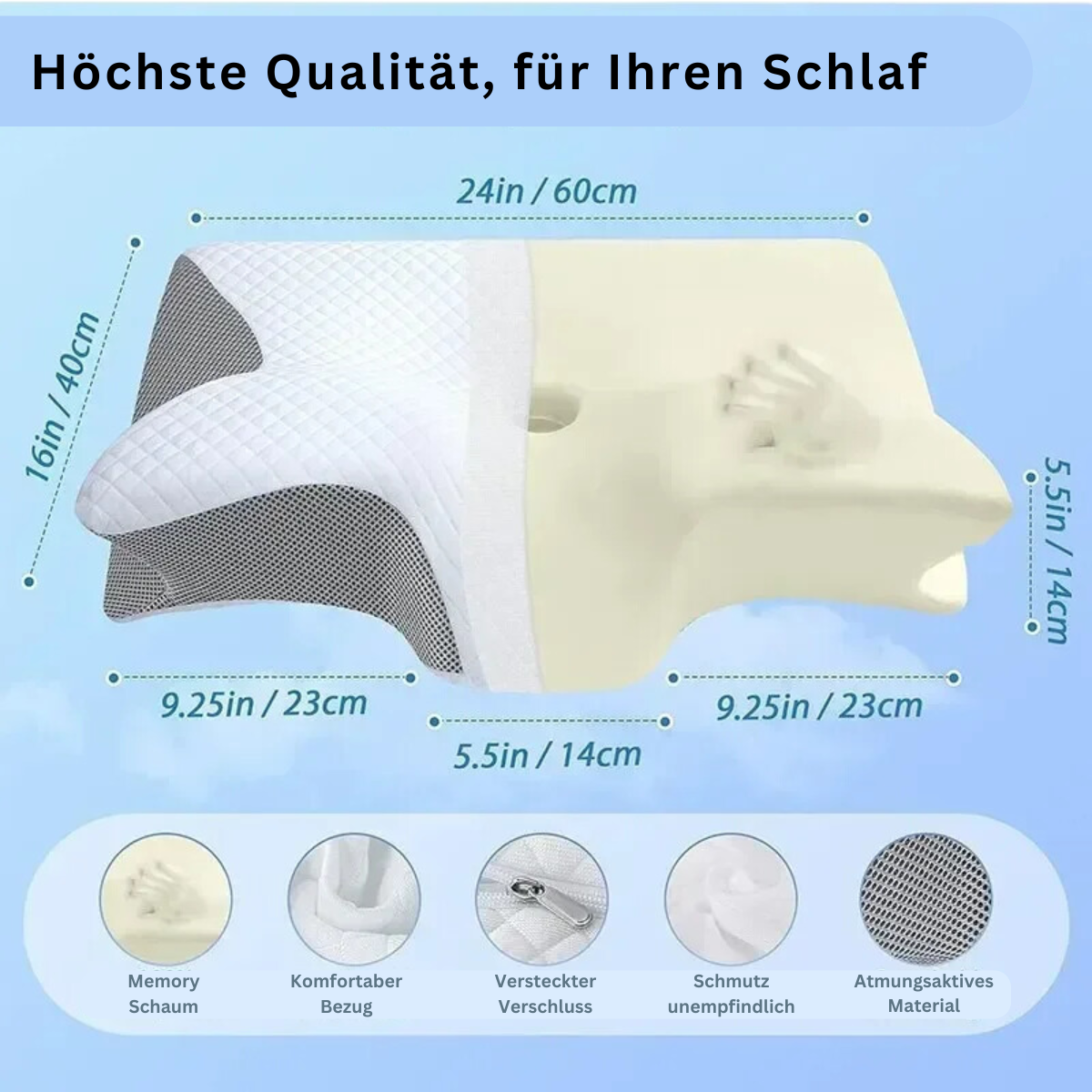 RelaxPlus Komfortkissen – ergonomisches Nackenstützkissen – Bild 6