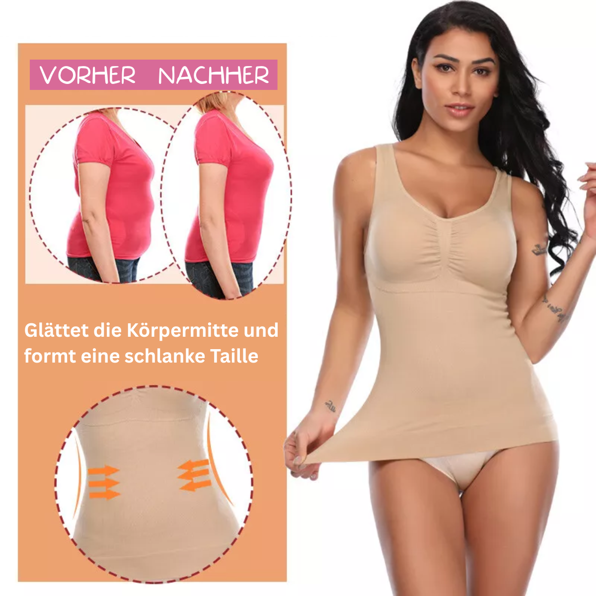 Flacher Bauch, schlanke Taille